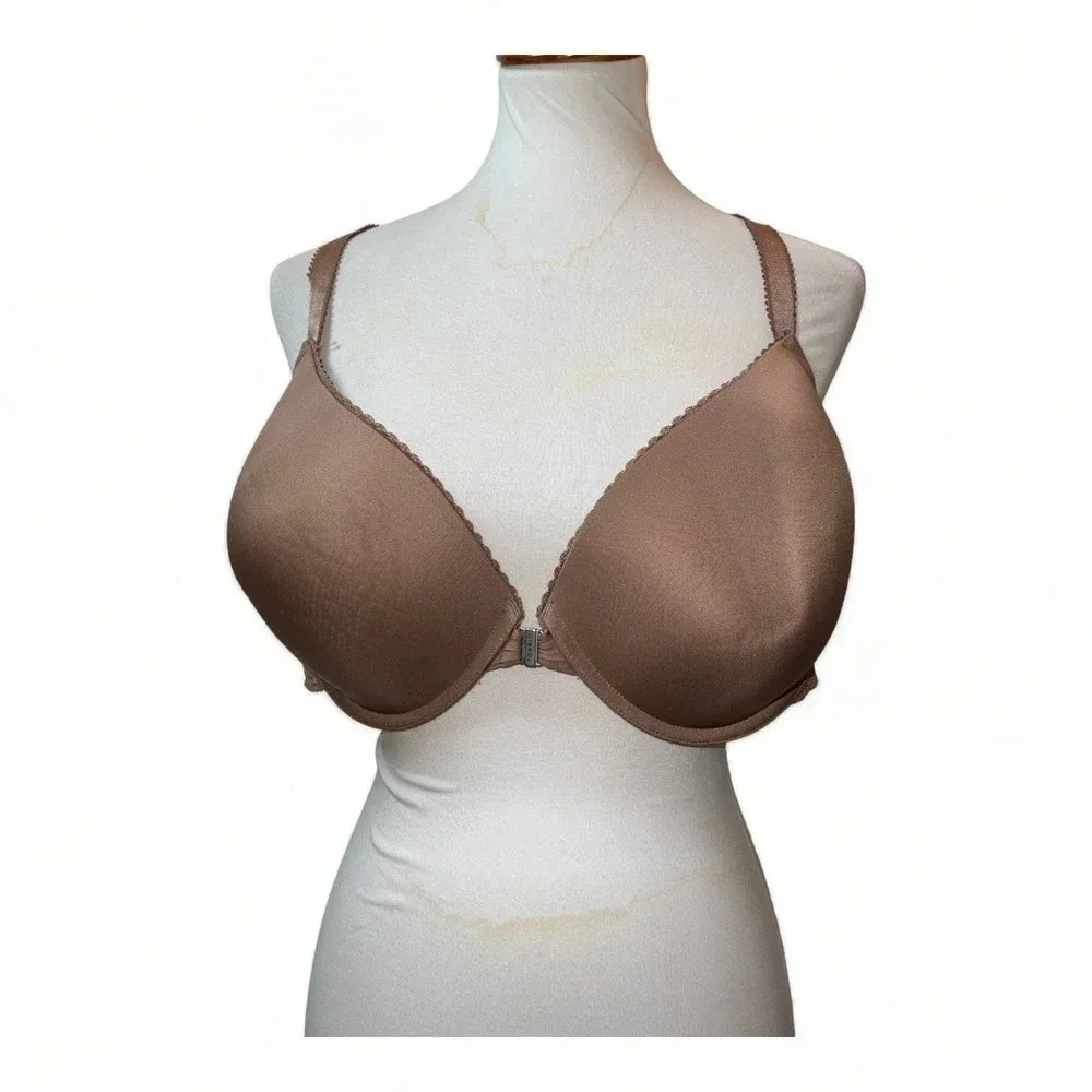 Torrid Womens Beige Tan Front Clasp‎ Padded Bra Plus Sz 46D Lace Sexy